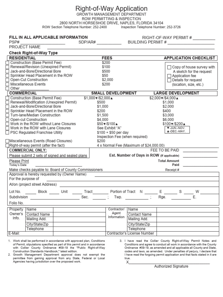 Right-of-Way Permit Application Guide | PDF | Justice | Crime & Violence