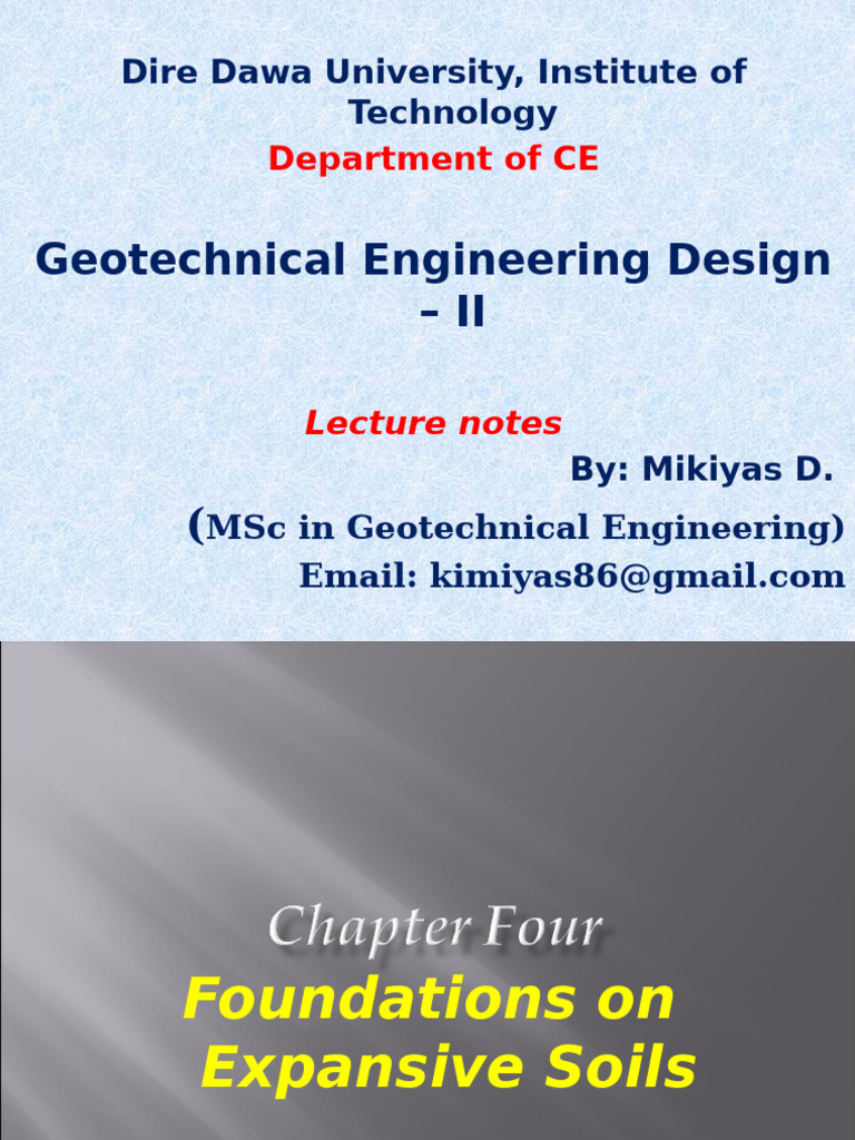 Geotechnical Engineering Design - II Chapter 4 | PDF