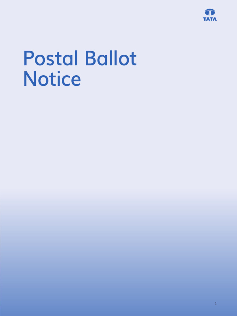 Postal Ballot Notice | PDF | Electronic Voting | Login