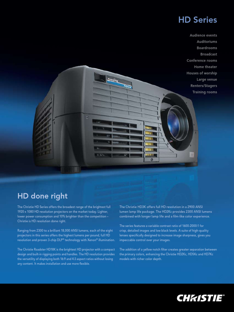 Christie HD Projectors Overview | PDF | Display Resolution | High ...