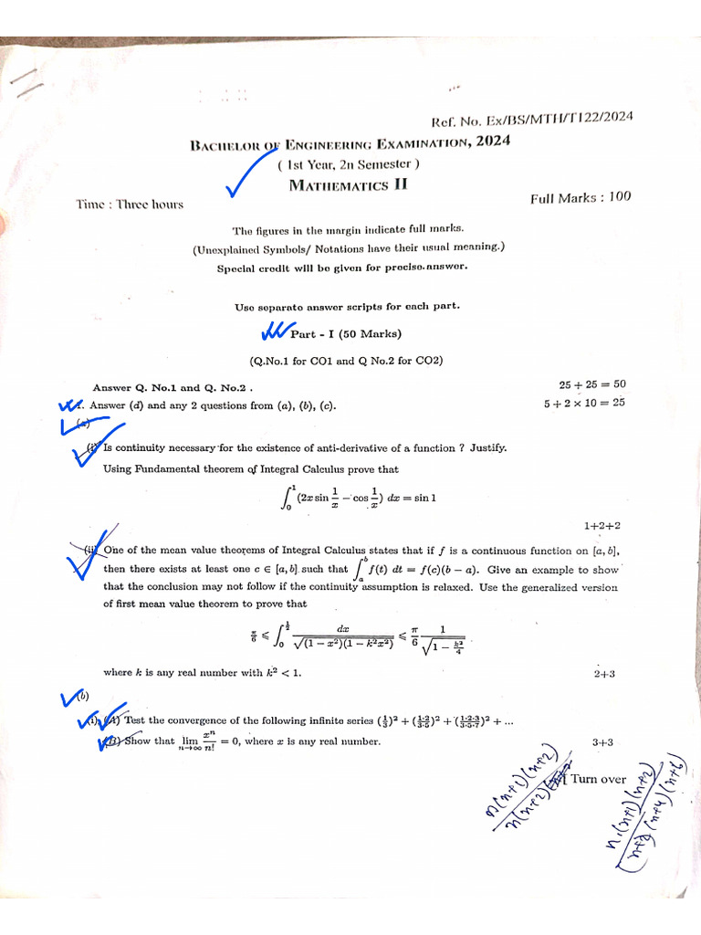 Mathematics - II 2024 | PDF