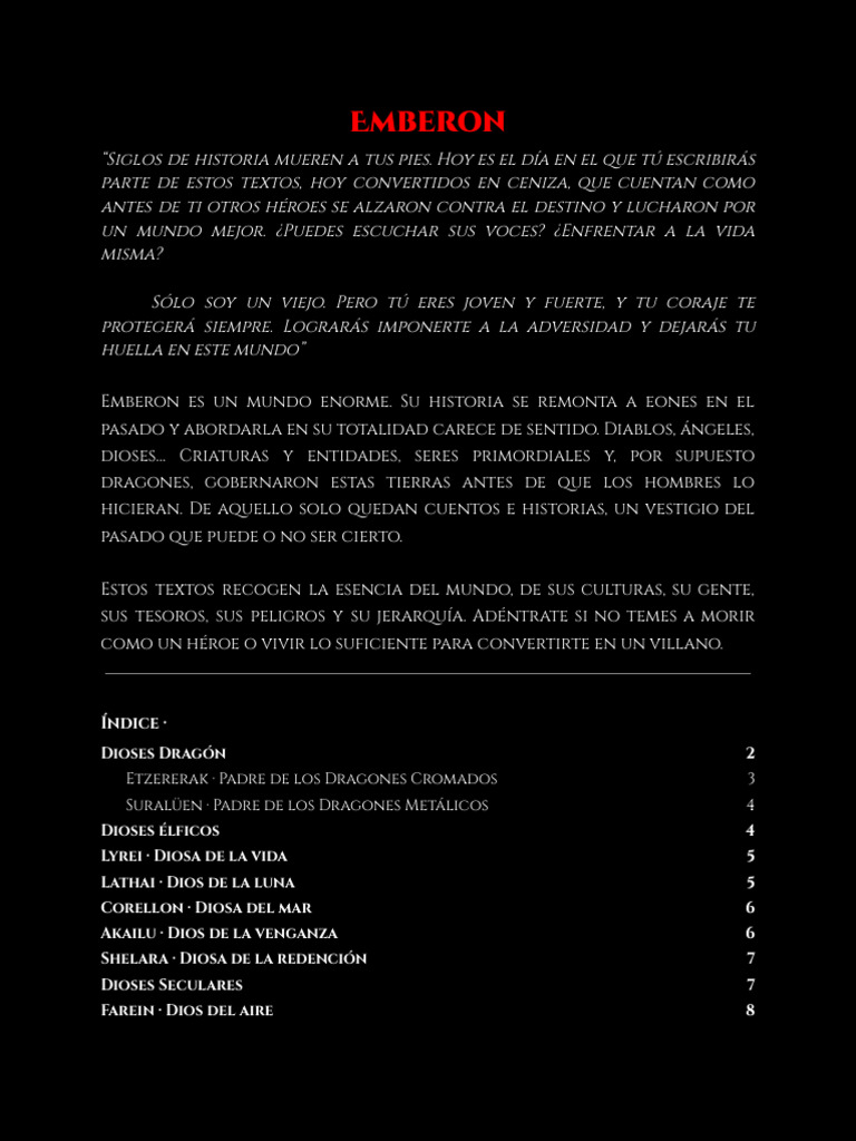Dioses y Dragones de Emberon | PDF | Deidades | Duendes
