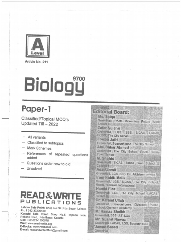 Biology Paper 1 Revision Material | PDF