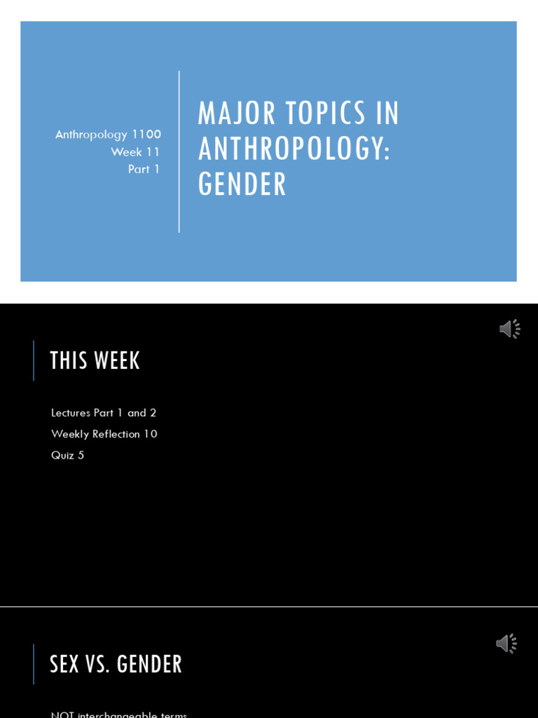 Anthropology+1100+Week+11+Part+1+AU24 | PDF | Sex | Gender