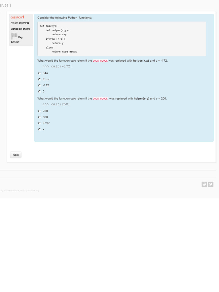 Python Function Evaluation Questions | PDF | Control Flow | Function ...