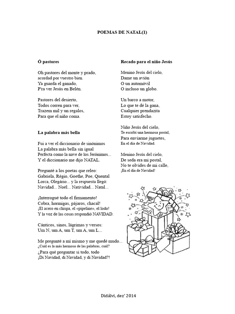 Poemas sobre la Navidad y el Niño Jesús | PDF | Navidad | Natividad De ...