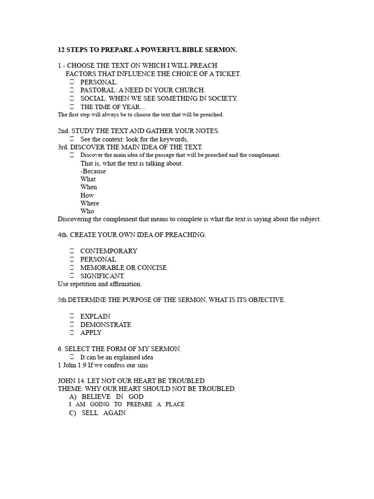12 Steps to Craft a Powerful Sermon | PDF | Sermon | Bible