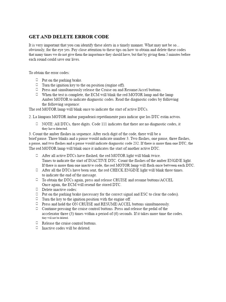 How to Retrieve and Clear Error Codes | PDF | Vehicle Parts ...