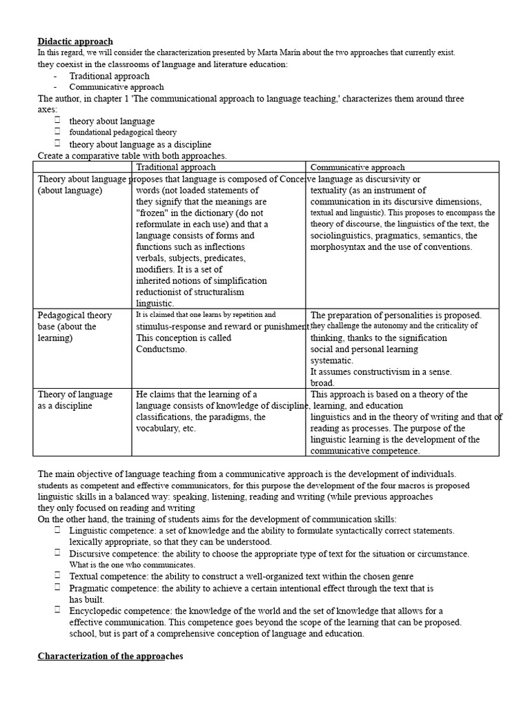 Comparing Traditional and Communicative Approaches | PDF | Semantics ...