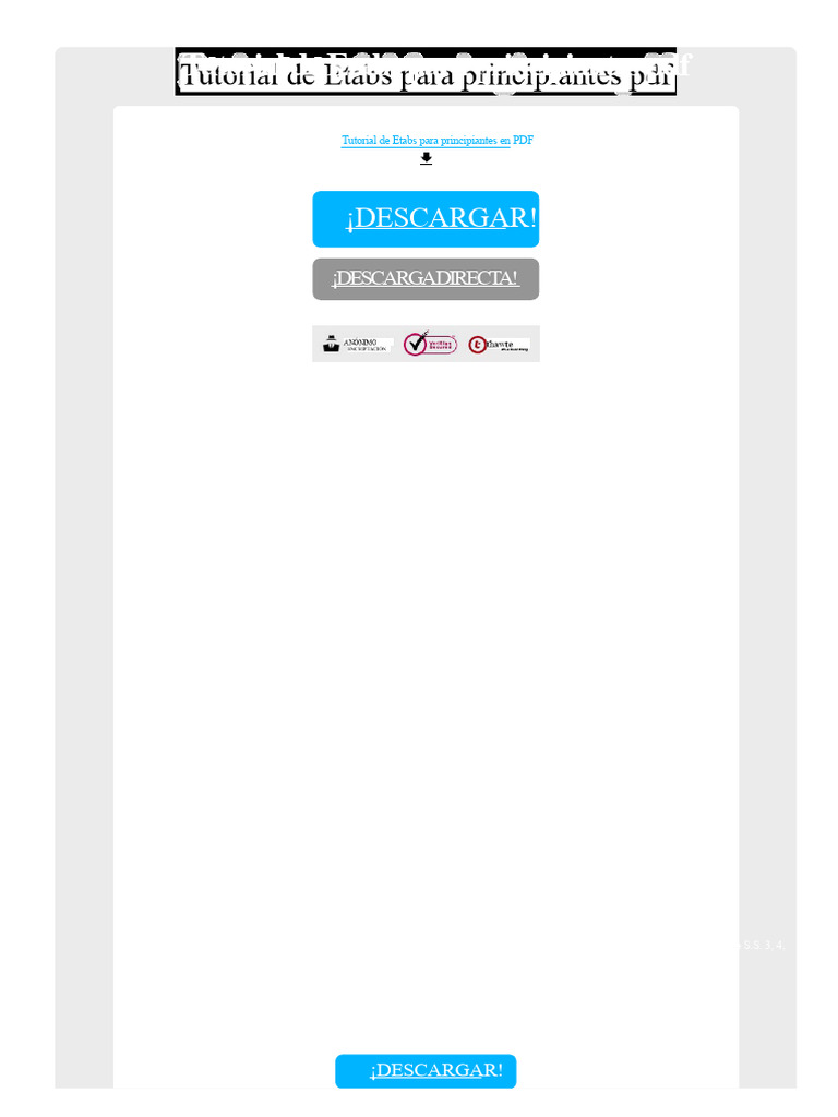 Tutorial de Etabs para Principiantes PDF | PDF | Cad automático ...