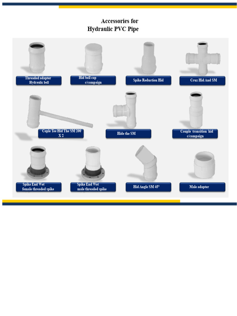 Hydraulic PVC Pipe Accessories Guide | PDF