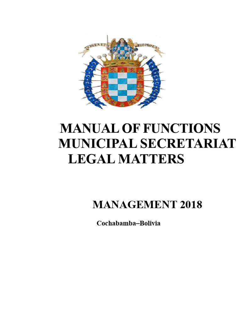 Cochabamba Legal Affairs Functions Manual | PDF | Profession | Autonomy