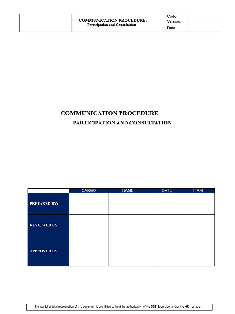 Communication Procedure for OHS Participation | PDF | Occupational ...