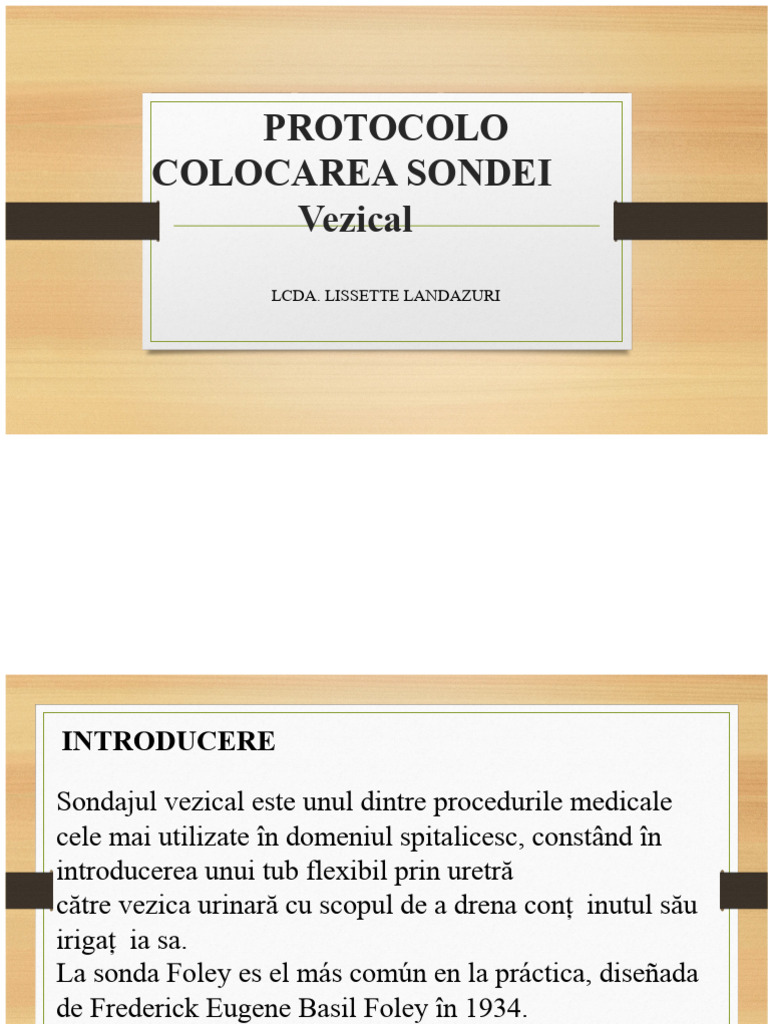 Protocoal de Plasare A Sondei Vesicale | PDF