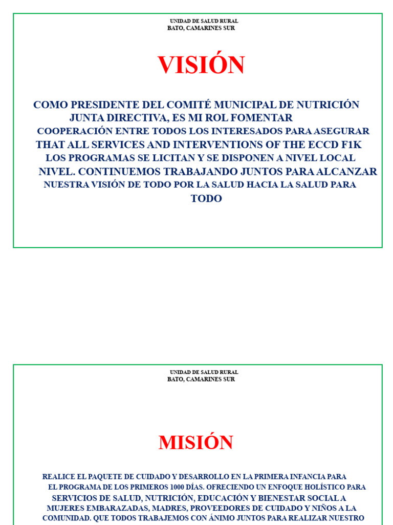 VISIÓN y MISIÓN de RHU | PDF