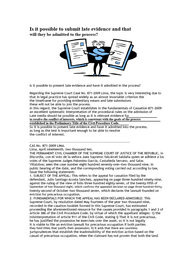 Late Evidence Admission in Civil Cases | PDF | Lawsuit | Due Process Clause