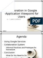 Collaboration in Google - Application Viewpoint For Users