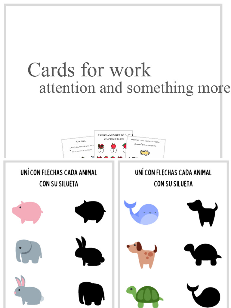 Work Cards for Educational Use | PDF