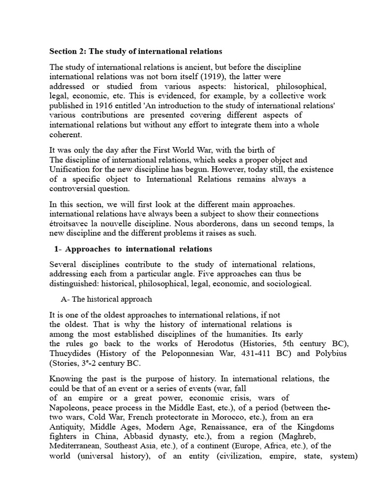 Approaches to International Relations Study | PDF | Marxism | Theory