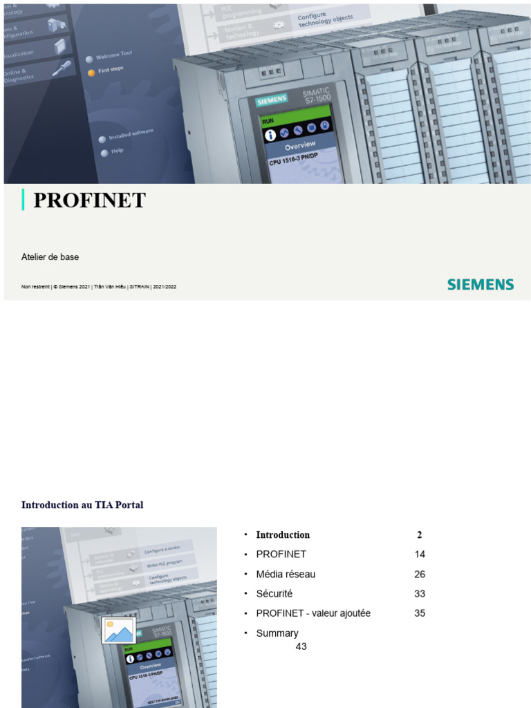 Introduction à PROFINET et TIA Portal | PDF | Ethernet | Télécommunications