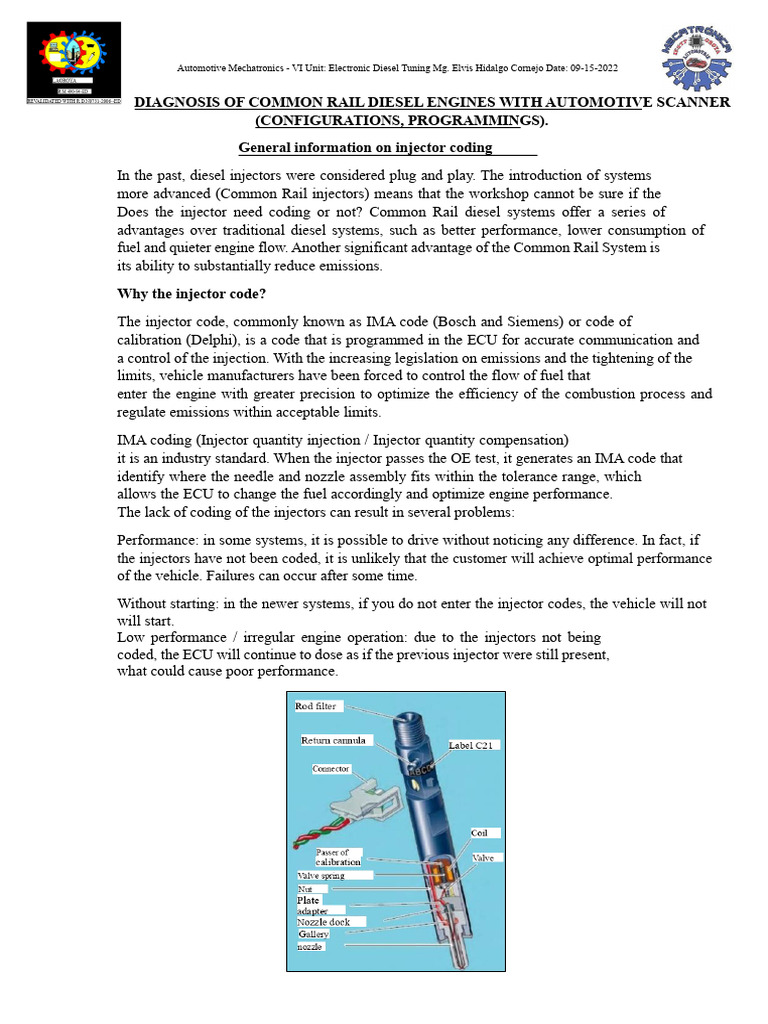 Common Rail Diesel Injector Coding Guide | PDF | Diesel Engine | Fuel ...