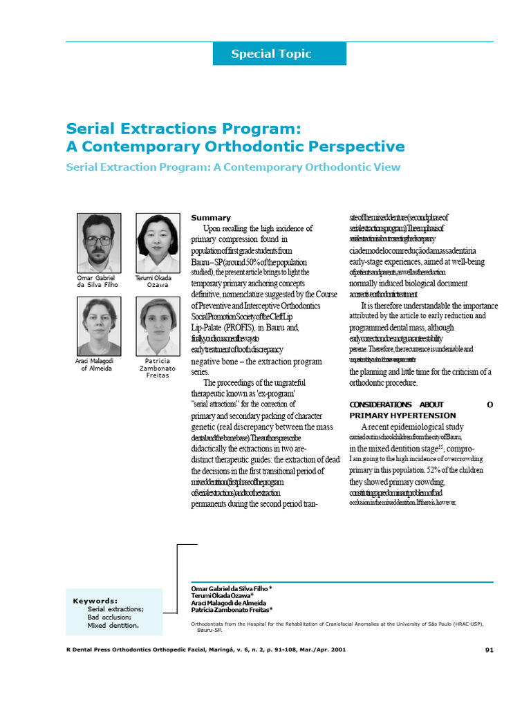 Serial Extractions in Orthodontics Explained | PDF | Dental Anatomy ...