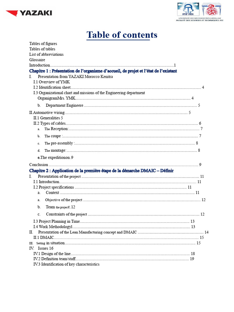 YAZAKI Morocco Project Overview and Analysis | PDF | Six Sigma ...