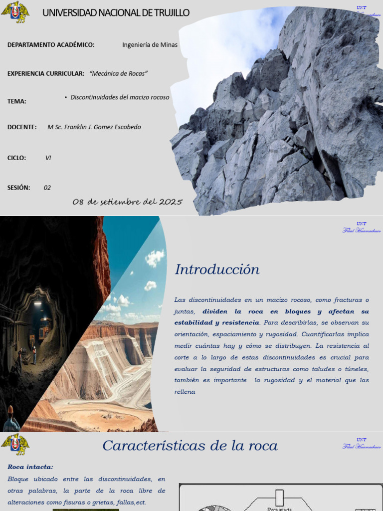 Sesión 02 - Discontinuidades Del Macizo Rocoso | PDF | Falla (geología ...