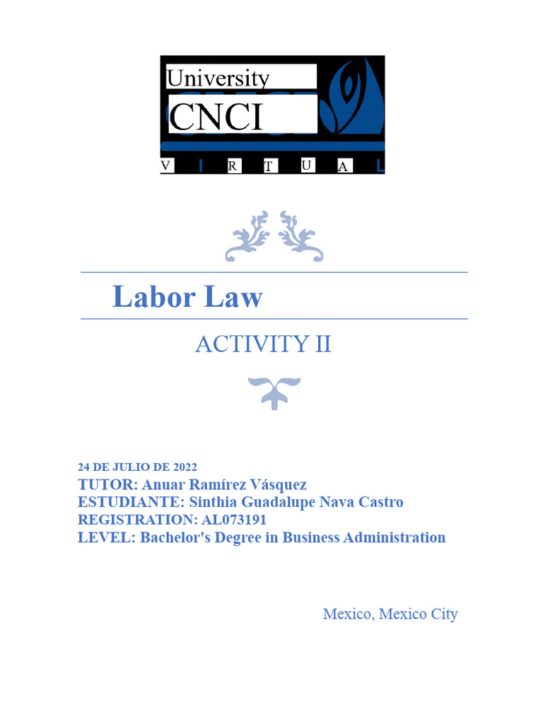 Activity II_ Labor Law | PDF | Employment | Labour Law