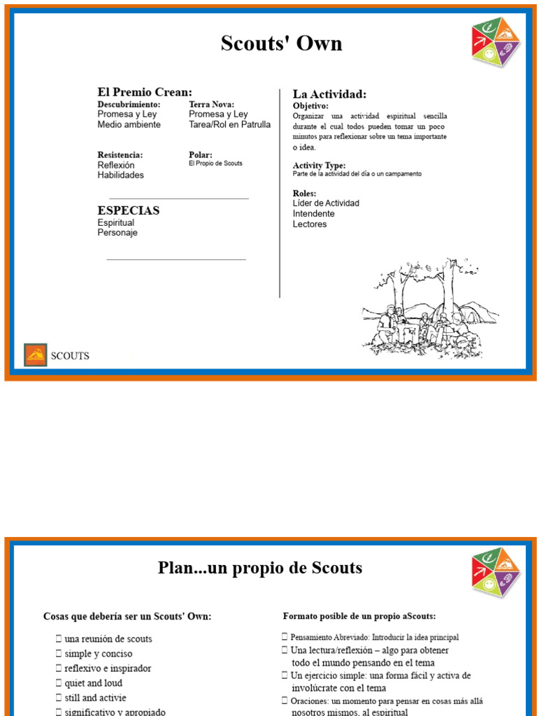 Actividad Espiritual Scouts' Own | PDF | Exploración | Dios