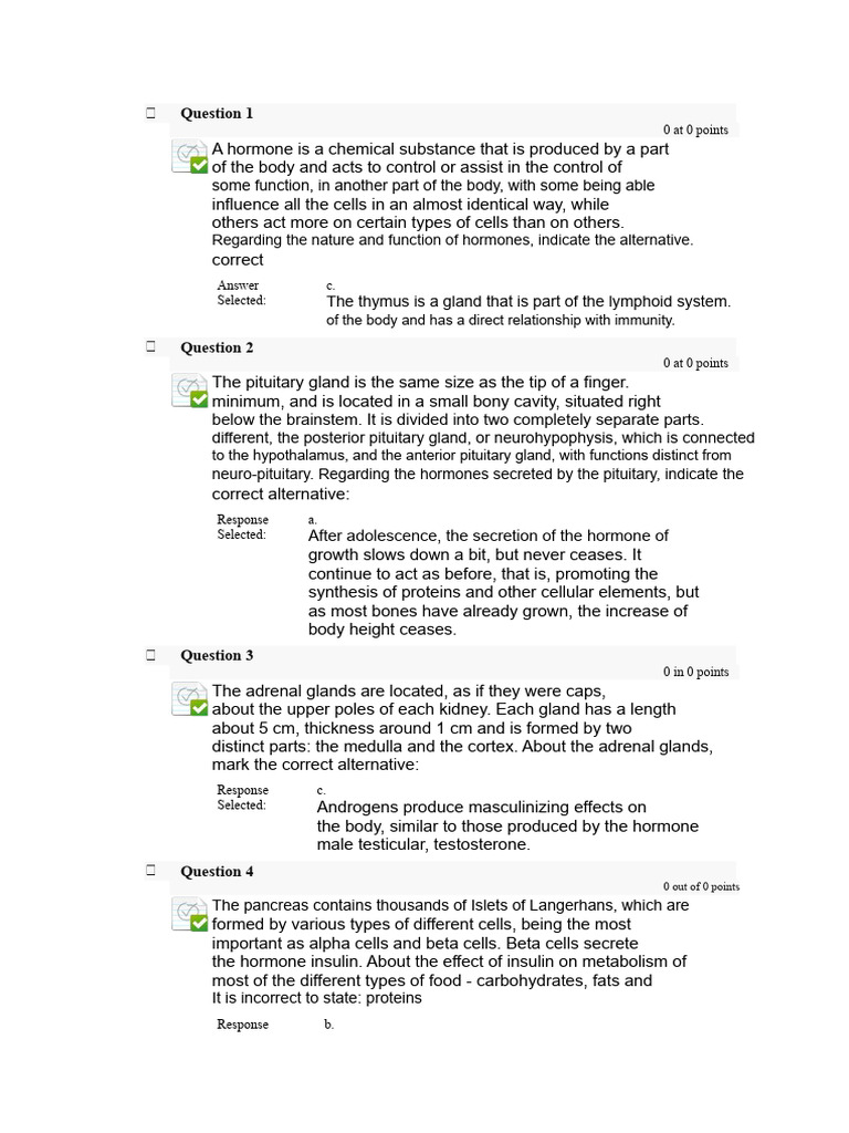 Questionnaire Physiology 3 | PDF | Menstrual Cycle | Pituitary Gland