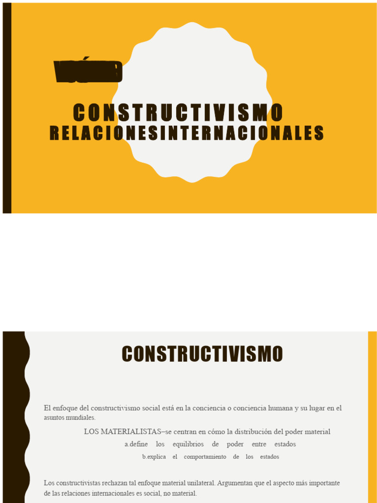 Constructivismo en Relaciones Internacionales | PDF | Teoría | Percepción