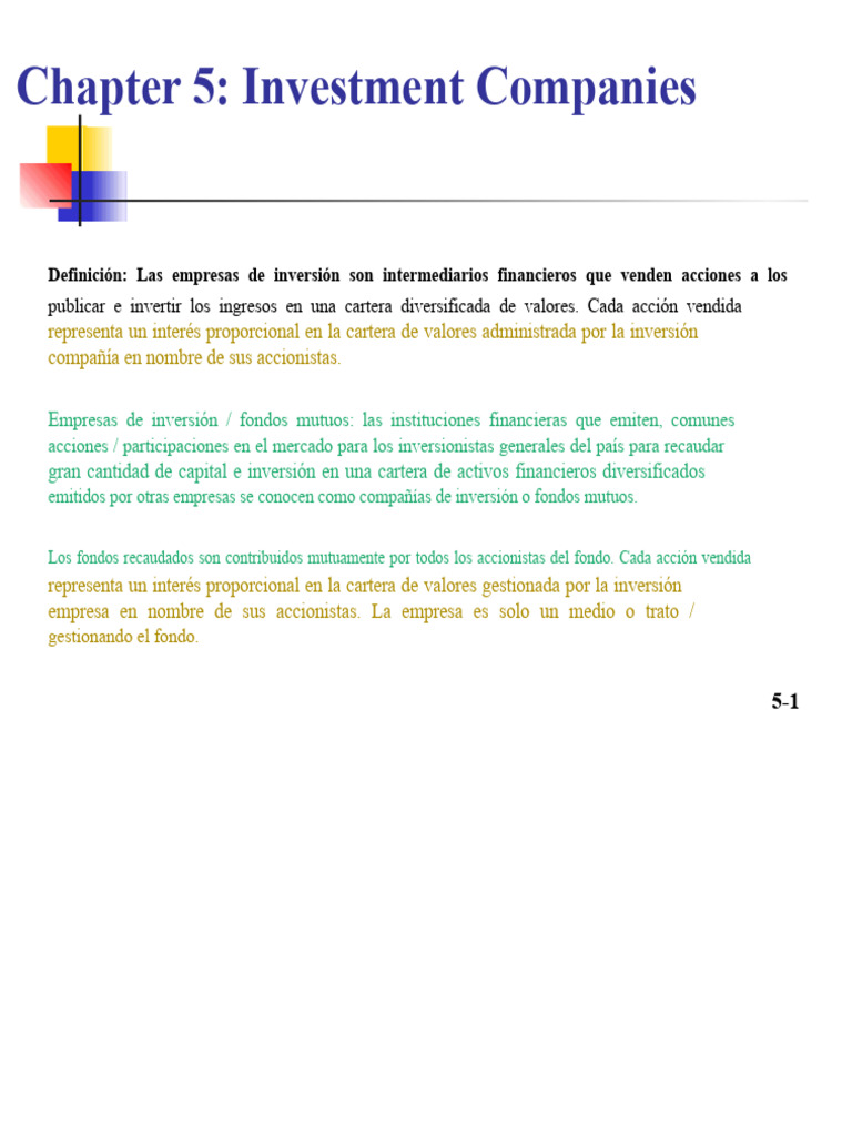 Tipos y Funciones de Compañías de Inversión | PDF | Compartir (Finanzas ...