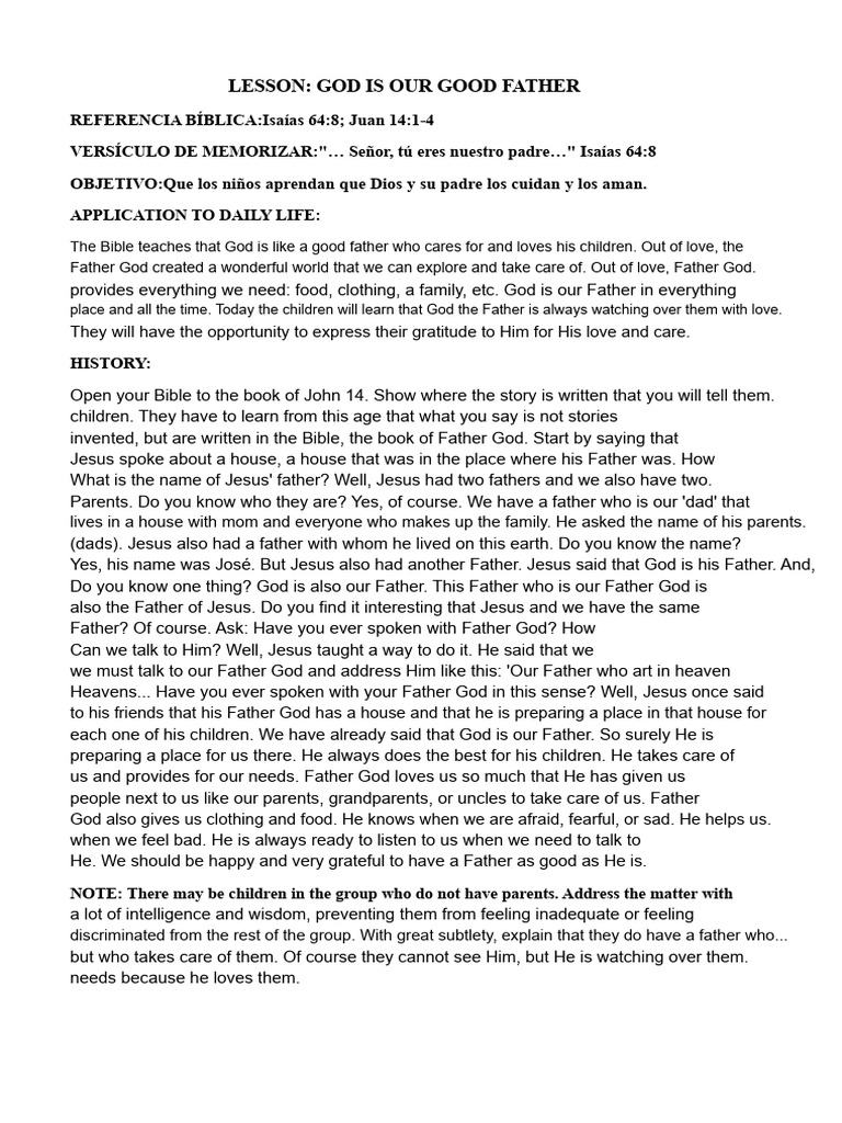 God Is Our Good Father | PDF | God The Father | Jesus