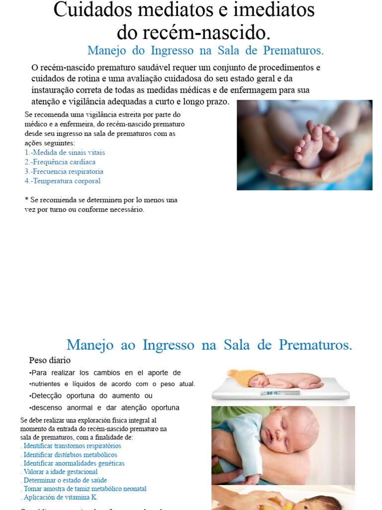 Cuidados mediatos e imediatos de RN | PDF | Temperatura | Vitamina