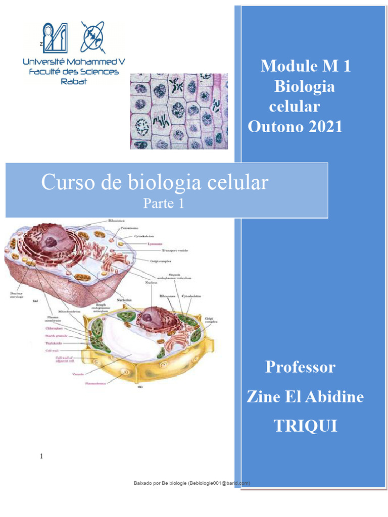 Curso de biologia celular Parte 1 | PDF | Célula (Biologia) | Carboidratos