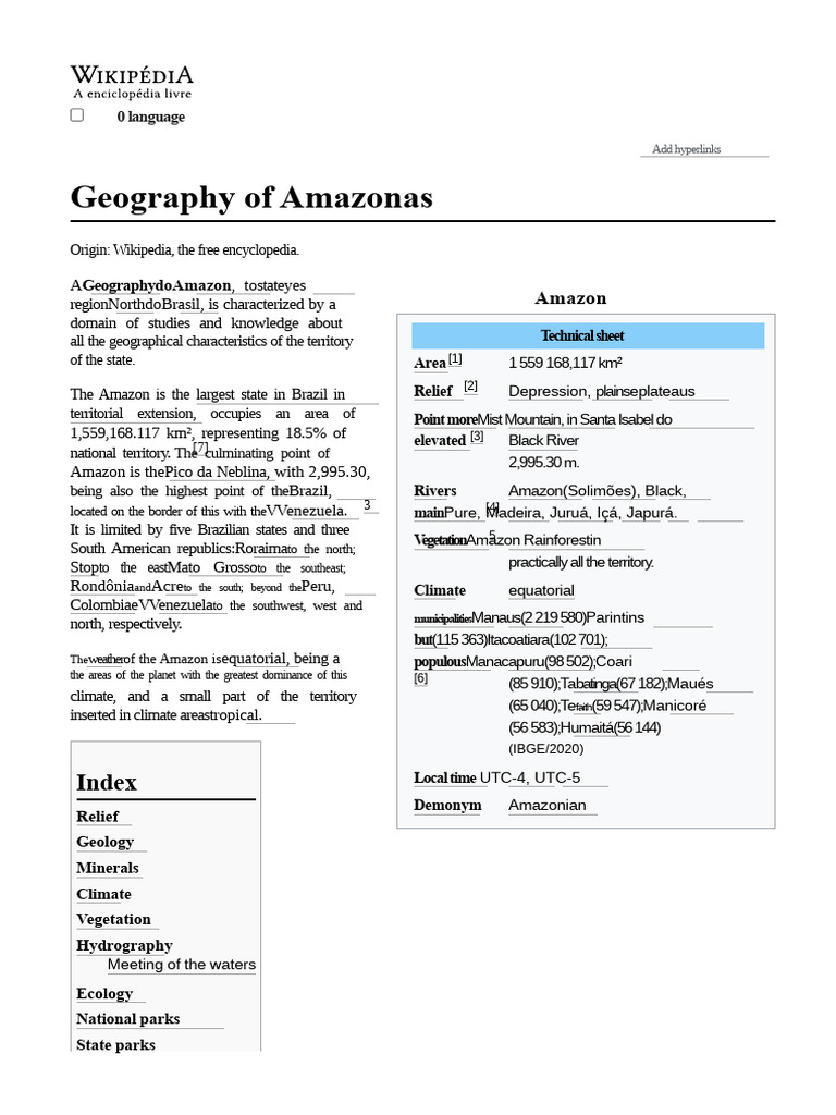 Geography of Amazonas | PDF | Amazon Rainforest | Amazon River