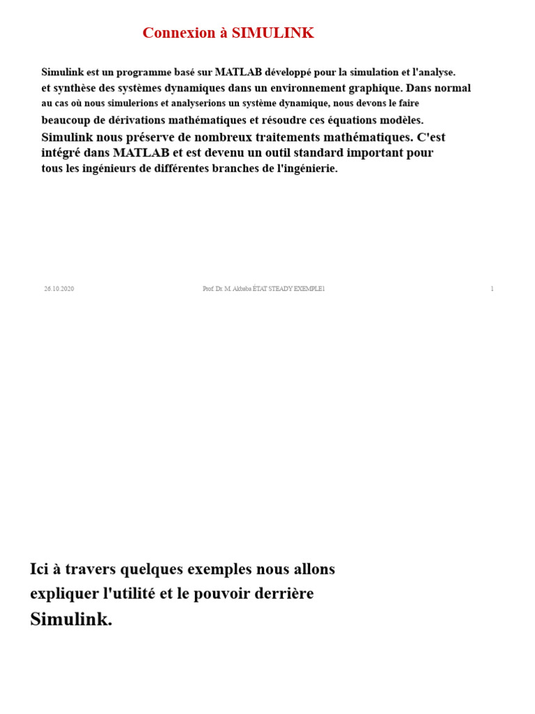 Guide de Connexion à Simulink | PDF | Équations | Équations différentielles