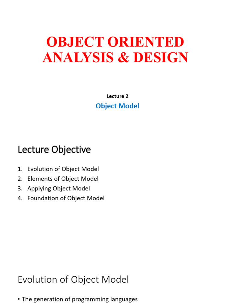 Evolution and Elements of Object Model | PDF | Object Oriented ...