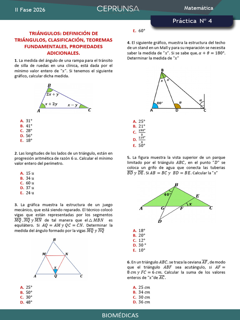 Ejercicios de Triángulos y Ángulos | PDF | Triángulo | Geometría del ...