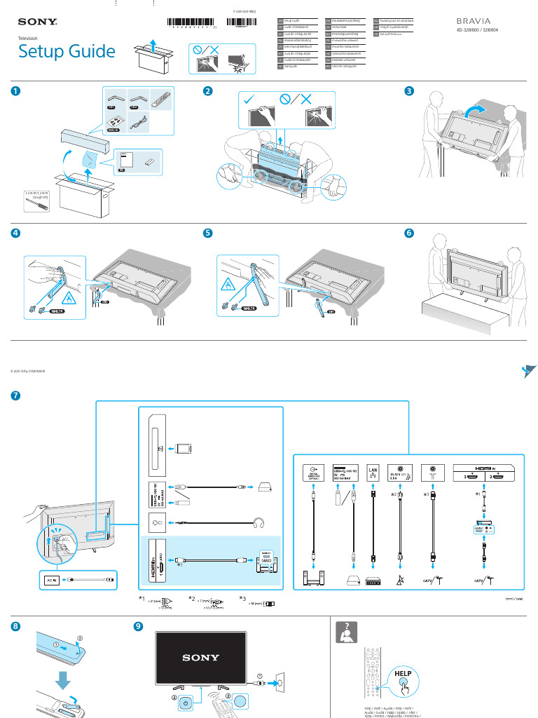 KD-32W800 Setup Guide | PDF