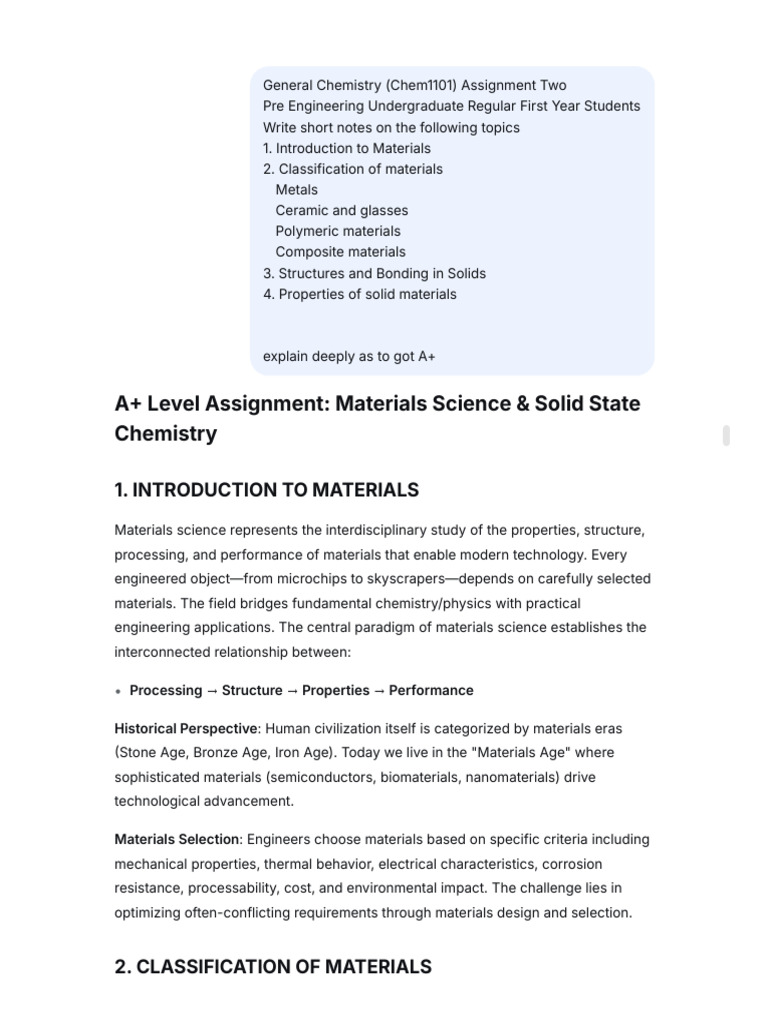 A+ Guide to Materials Science Concepts | PDF | Polymers | Crystal Structure