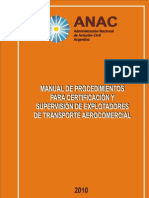 Manual de Procedimientos Para Certificacion de Explotadores Aereos