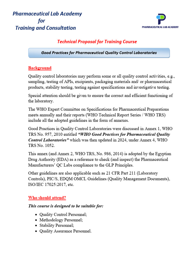 Pharmaceutical Quality Control Training | PDF | Verification And Validation
