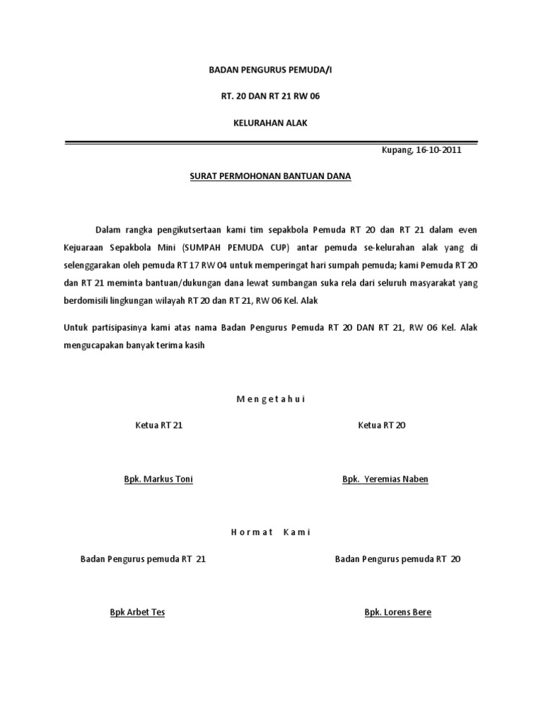 Proposal Turnamen Sepak Bola