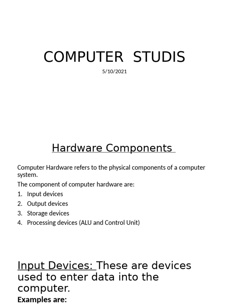 Hardware Components Js2 | PDF