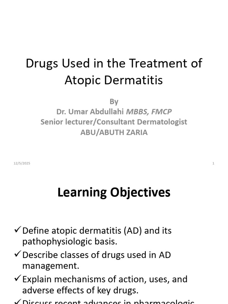 Atopic Dermatitis Drug Treatments Guide | PDF | Dermatitis | Drugs