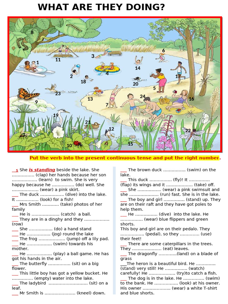 What Are The Doing Picture Description Exercises 126052 | PDF