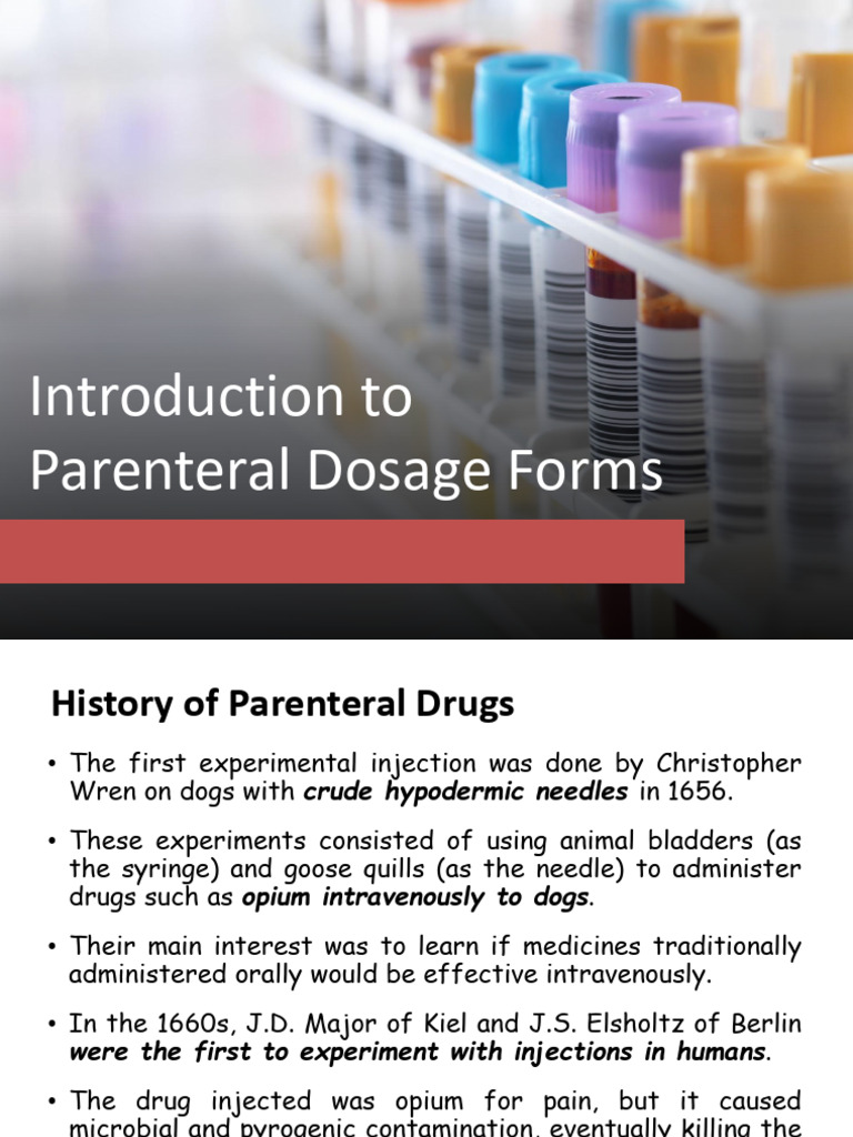 9. Parenteral Dosage Forms_Shared | PDF | Intravenous Therapy ...