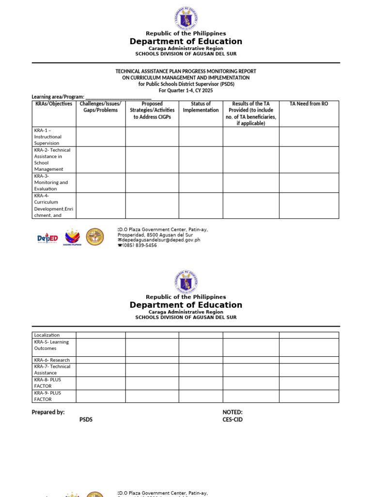 Progress Monitoring Report on Curriculum Management | PDF